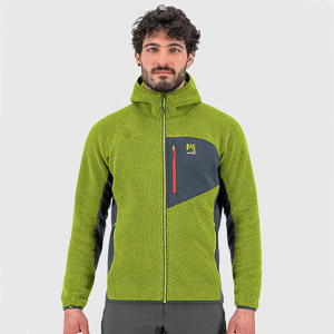 KARPOS 80’S HOODIE FLEECE LIME GREEN/DARK SLATE