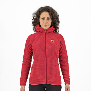 KARPOS ROCCHETTA W HOODIE FLEECE POINSETTIA