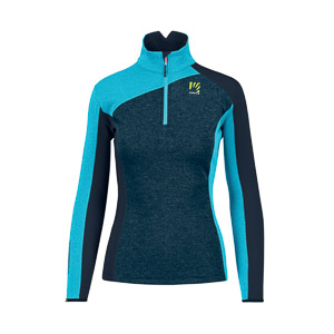 Karpos Federa Half-Zip W Fleece Midnight/Blue Atoll/Vulcan