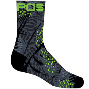 Karpos Green Fire Socks Dark Grey/Green Fluo