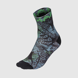 Green Fire Socks Dark Grey/Green Fluo